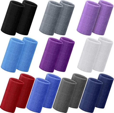 Amazon.com : Lenwen 20 Pcs 6 Inch Colorful Cotton Sweatbands Athletic ...