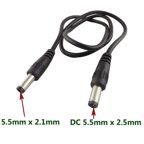 DC Power Plug 5.5 x 2.5mm Male To 5.5 x 2.1mm Male CCTV Adapter ...