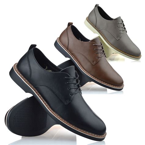 Mens New Smart Casual Lace Up Memory Foam Oxford School Work Office ...
