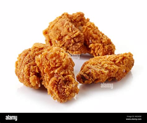 Breaded chicken wings isolated on white background, top view Stock ...
