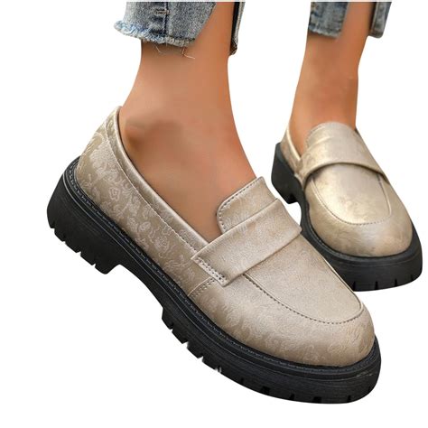 HaiMao Womens Loafers Shoes Clearance Platform Chunky Loafer Sole ...