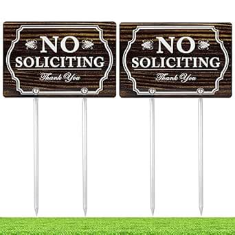 Kichwit No Soliciting Sign for Yard, Aluminum, 11.8" x 7.9", 14" Long ...