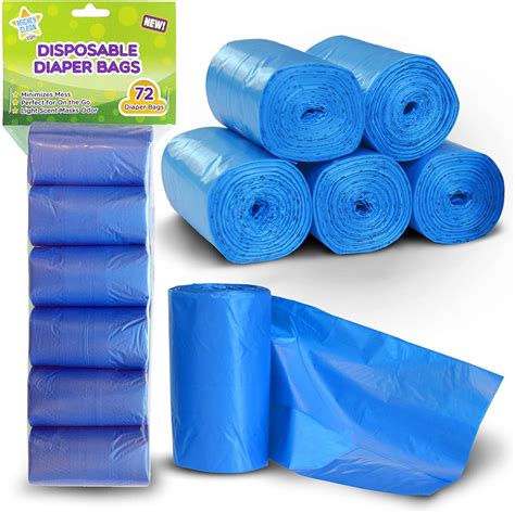 Mighty Clean Baby Disposable Diaper Bag Refill Rolls - Waste Sacks with ...