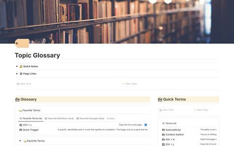 🔖 Topic Glossary: Supercharge Your Definitions Template by Bradley J. Hubbard | Notion Marketplace