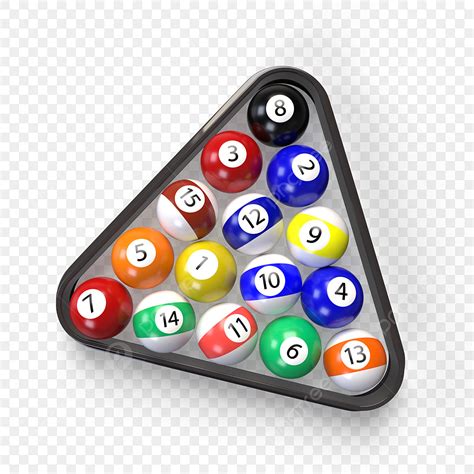 Transparent Balls 3d Transparent PNG, Billiard Balls Pyramid Isolated ...