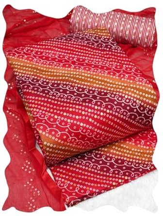 Basaglar Women's Bandhani Cotton Ethnic Casual Wear Unstitched Salwar ...
