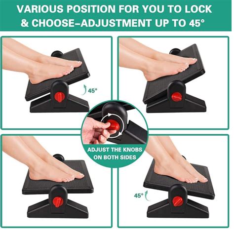 Adjustable Foot Rest with Cushion for Office Chair, Tilt & Height ...