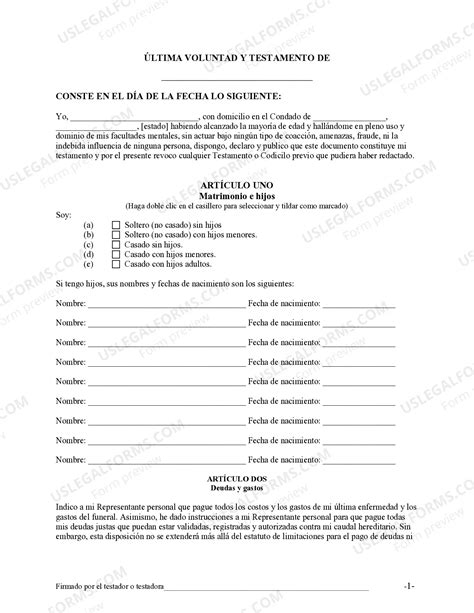 Living Will In Spanish With Translation | US Legal Forms