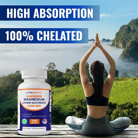 Snapklik.com : Vitamatic Magnesium As Glycinate Lysinate 240 Tablets 100% Chelated Magnesium ...