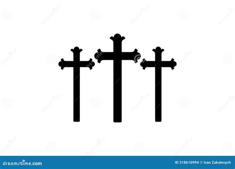 Three Silhouette Crosses. Vector Illustration Design Stock Vector ...