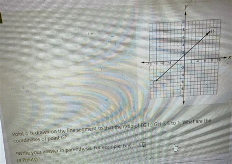 Point G is drawn on the line segment so that the ratio of FG to GH is 5 ...