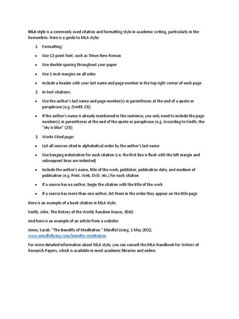 Image result for MLA Style Manual Examples