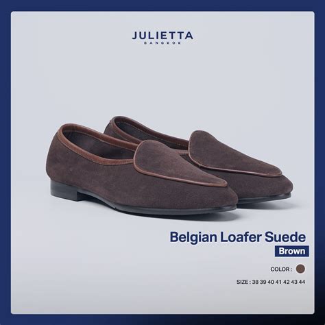 Julietta รองเท้าหนัง Belgian Loafer Unlined Shoes Suede in Brown ...