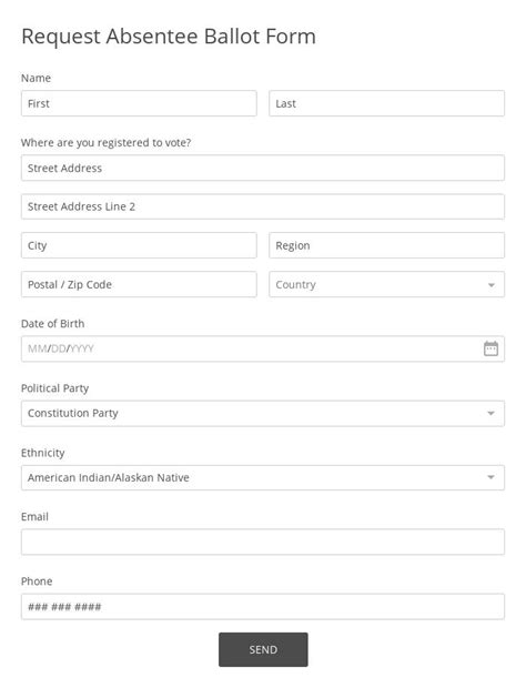 Absentee Ballot Application Form 的图像结果