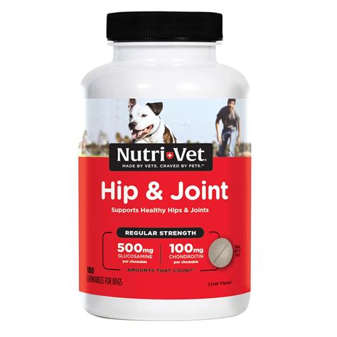 Nutri-Vet Hip & Joint Regular Strenght Chewable Tablet for Dogs, 180 ...