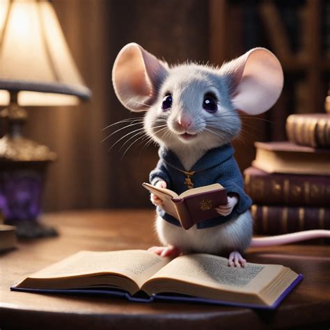 Mouse Reading Harry Potter Book | Stable Diffusion Online