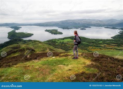 Hiking in Scotland. Lake Loch Lomond Editorial Photography - Image of ...