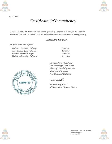 50 Best Certificate of Incumbency Samples (Free) ᐅ TemplateLab