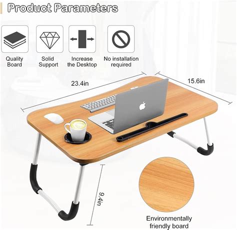 Portable Folding bed Table, Laptop Desk With ipad and Cup Holder ...