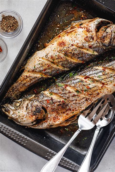 Grilled Stuffed Sea Bass Recipe with Garlic Mushrooms – Grilled Sea ...