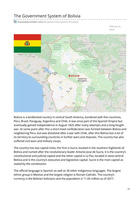 The Government System of Bolivia | PDF