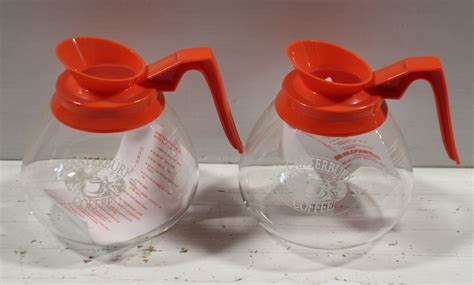 LOT OF 2 NEW GLASS COMMERCIAL COFFEE CARAFES