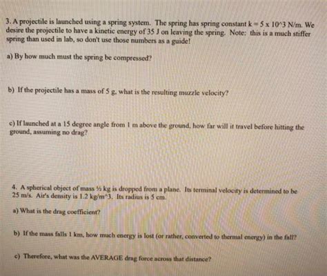 Image result for Determining Spring Constant From Projectile Flight