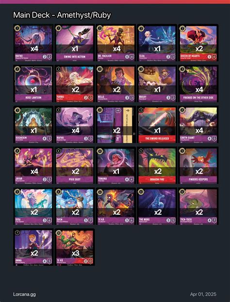 Main Deck - Amethyst/Ruby Lorcana Deck | Disney Lorcana