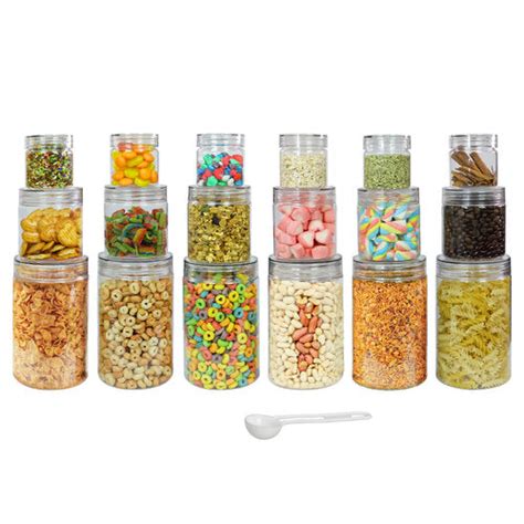 Tiffany Round Jars with spoons - Set of 18 - 200 ml, 500 ml, 1000 ml ...