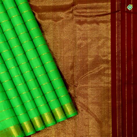 Kelly Green Colour Veldhari Lines Traditional Silks Saree ...