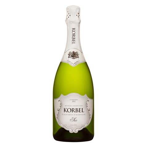 Korbel Sec California Champagne Sparkling Wine, 750 mL Bottle, 24 Proof ...
