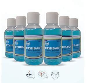 Ethicare ETHIBACT Hand Sanitizer Bottle - 100 ml (pack of 6) : Amazon ...