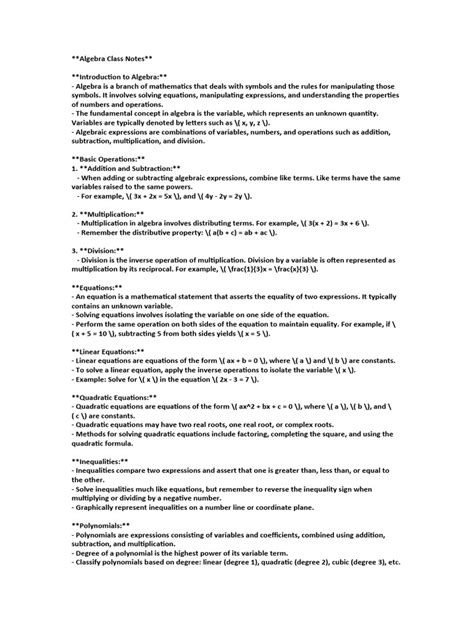 Algebra Math Notes 的图像结果