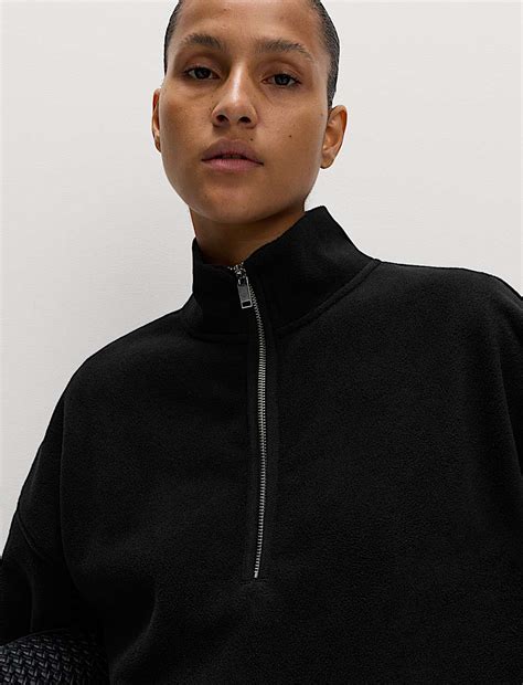 Buy Fleece Half Zip Sweatshirt at Marks & Spencer