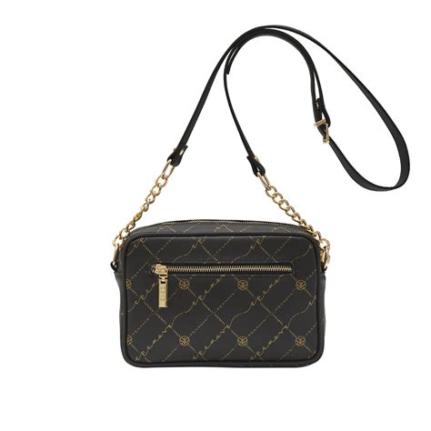 Black Monogram Pocket Detailed Crossbody Bag | Ipekevi