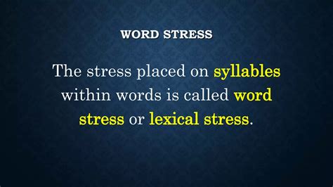 Sentence stress & word stress | PPTX