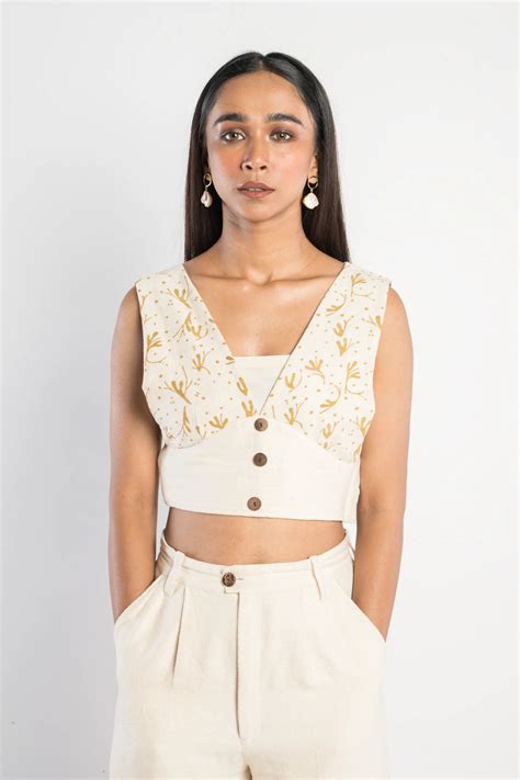 Meraki Handspun Handwoven Cotton Waistcoat with Bustier – QuirkyBae