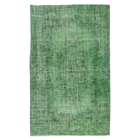 6.2x10 Ft Turkish Handmade Vintage Wool Rug, Modern Green Carpet, Floor ...