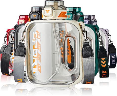 Amazon.com: TKK Half Gallon Water Bottle Jug with Straw Large Capacity ...