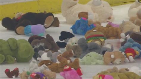 Chicago Wolves collect 5K stuffed animals during annual Teddy Bear Toss ...