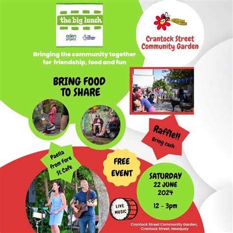 BIG LUNCH 2024 , Crantock Street Community Garden, Newquay, 22 June ...