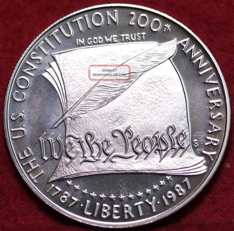 Uncirculated 1987 - S Constitution Proof Silver Dollar