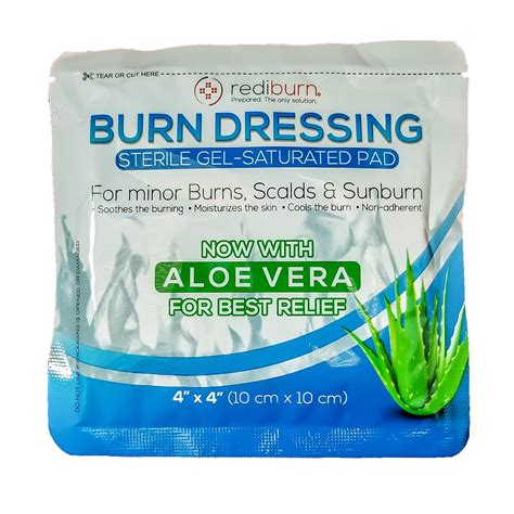 3 Pack - Redicare Sterile Burn Dressing 4" X 4". Immediate Pain Relief ...