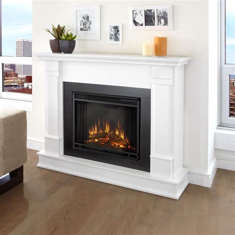 Real Flame Silverton 48-Inch Electric Fireplace With Mantel - White ...
