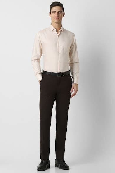 Buy Men Beige Regular Fit Full Sleeves Formal Shirt Online - 949636 ...