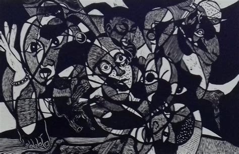 "Human Behavior": Steel Grey Printmaking by Jintu Mohan Kalita ...
