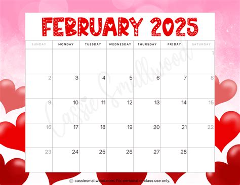 Cute 2025 Free Printable Monthly Calendars - Cassie Smallwood