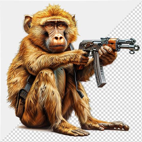 Monkey animal cartoon holding guns A Soldier Monkey cartoon | Premium ...
