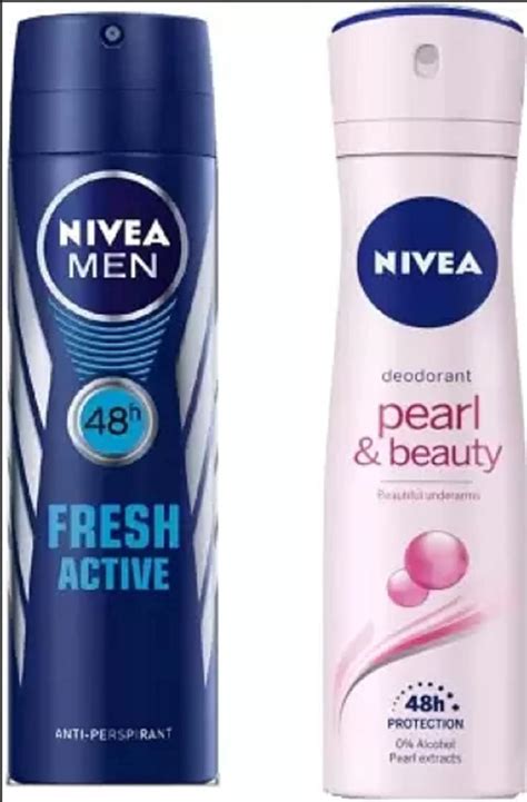 Buy NIVEA Men Deo & Women Deo - Fresh Active & Pearl Beauty Body Spray ...