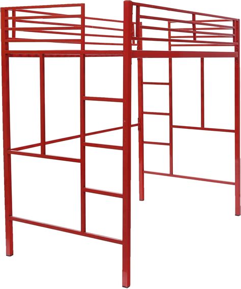 Royal Interiors Single Metal Bunk Bed without Storage -(Glossy_Red ...